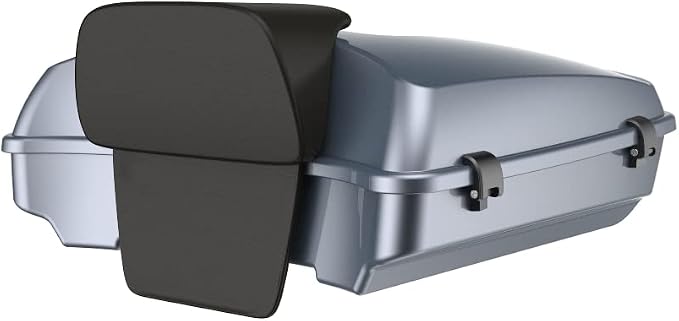Advanblack Road Glide Tour Trunk Pack Gauntlet Grey Metallic Razor Tour Trunk Pack Backrest Pad for '97-'25 Harley Touring Road King Street Glide Electra Glide CVO models