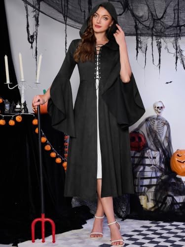 Wenrine Womens Gothic Witch Costume Renaissance Vampire Dress For Halloween