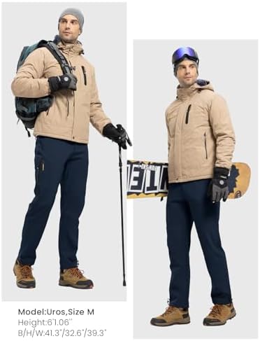 Rdruko Men's Snow Pants Waterproof Ski Pants Insulated Trousers