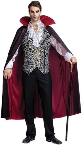 Spooktacular Creations Halloween Men Vampire Costume,Halloween Men's Vampire Cape, Dracula Costume Men