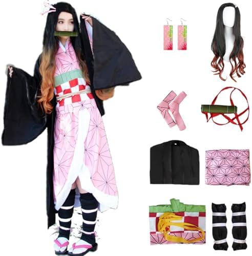 Kimonos Cosplay Costumes Adult Women Girls Anime Japanese Kimono Robe Halloween Outfit with Accessories