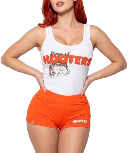 Ripple Junction Hooters Girl Iconic Waitress Outfit Includes Tank Top and Shorts Set Officially Licensed