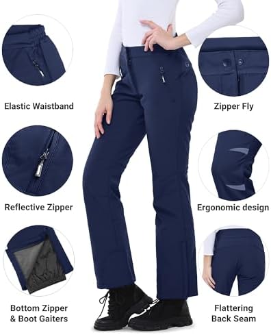 Outdoor Ventures Ski Pants Women Waterproof Insulated Snow Soft Shell