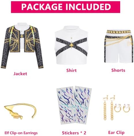Kids Golden Pop Singer Costume Girls Halloween Costumes Outfit & Accessory