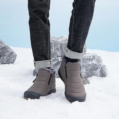 Jakcuz Women Snow Boots Water-resistant Side Zipper