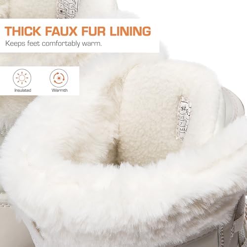 DREAM PAIRS Women's Mid Calf Warm Winter Snow Boots