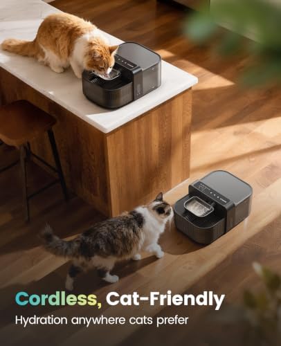 oneisall 3.5L Wireless Filterless Cat Water Fountain for Cat Pet,PW17