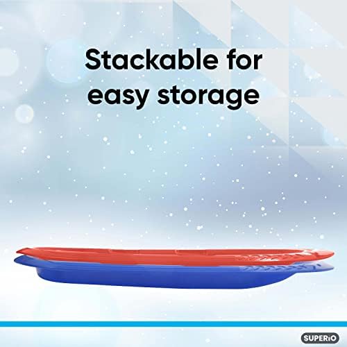 Superio Toboggan Snow Sleds for Kids and Adults, 36"/48" Heavy Duty Plastic Sliders with Handles and Hole for Pull Ropes- Kid and Adult Winter Fun