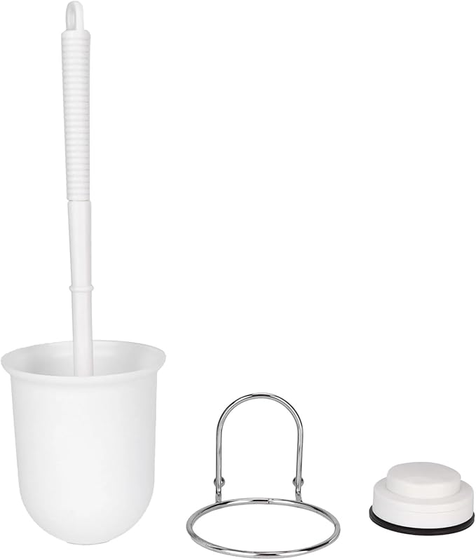 Toilet Brush and Holder Set Toilet Plunger and Bowl Brush Wide Brush Distance Toilet Scrub Brush for Family Bathrooms Cleaning