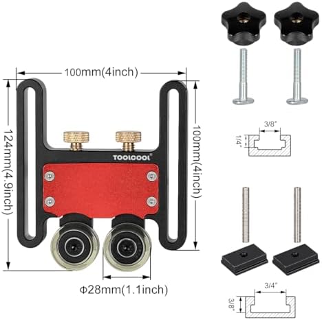 TOOLCOOL Updated Bearing Roller Featherboards Feather Boards for Table Saw Router Tables Band Saws Jig Guide Table Saw Accessories (2 Pack)