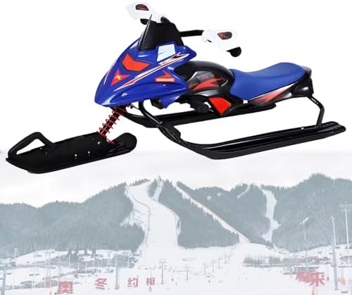 NYANS Ski Bikes, Outdoor Children's Snowmobiles with Brakes, ice Cars, Dog sleds for Adults, ice Climbing, Snow Shovels, Skis Blue