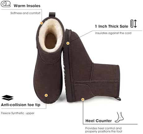 Mishansha Suede Winter Snow Boots for Women Warm Faux Fur Lined Waterproof