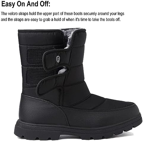 Mens Snow Boots Womens Winter Boots Waterproof Fur Lined Warm Lightweight Ankle Boots High Top Slip On Anti-Slip Casual Outdoor Shoes Booties