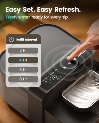 oneisall 3.5L Wireless Filterless Cat Water Fountain for Cat Pet,PW17