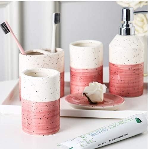 Soap Dispenser Soap Dispenser Bottles Ceramic 6-Piece Set Toilet Bathroom Supplies Toothbrush Cup Hand Sanitizer Bottle Toothbrush Cup Toothbrush Holder