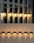PARTPHONER Solar Lights Outdoor Waterproof 12-Pack, Solar Powered Hanging Lantern Ribbed Glass Hanging Globes for Yard Decor Christmas Decoration, Shepherd Hook, Garden Tree Ornaments, Clear