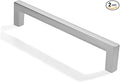 khtumeware 2 Pack 6 inch(152mm) Hole Center Brushed Nickel Cabinet Pulls Solid Heavy-Duty Square Cabinet Handles Drawer Pulls Kitchen Cabinet Hardware Kitchen Handle