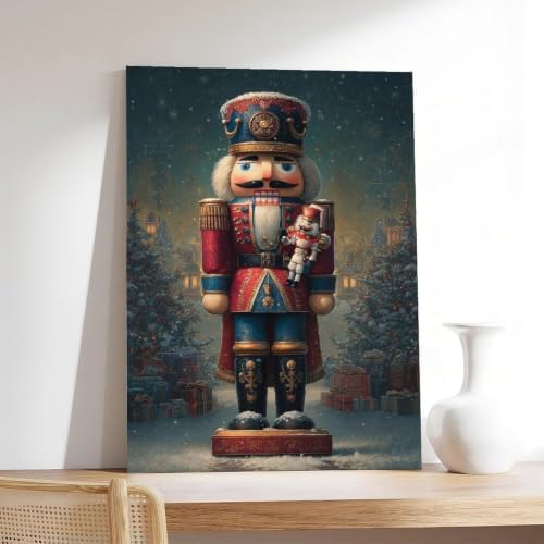 JDBeehpy Big &Small Nutcracker Soldier Canvas Prints Unframed 24x36inch