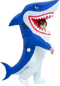 One Casa Inflatable Shark Costume for Kids,Blow Up Full Body Animal Suit