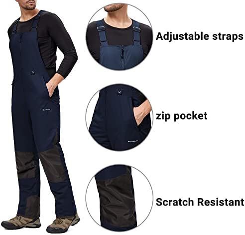 BenBoy Mens Snow Bibs Ski Pants Softshell Waterproof