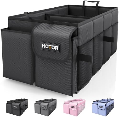 HOTOR Trunk Organizer - Foldable Car Organizer for SUVs & Sedans Storage