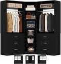 Besiost Closet System with 6 Drawers & 10 Shelves, Corner Closet Organizer