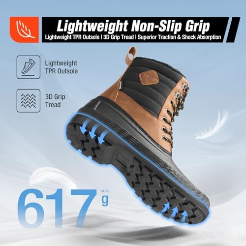 Men's Snow Boots, Insulated Waterproof Winter Duck Boots