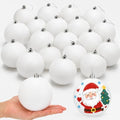 Zubebe 24 Pcs Christmas 4 Inch Blank White Matte Plastic Ball Ornaments