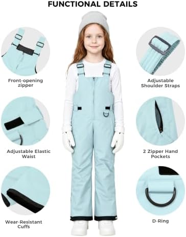 Wantdo Kids Snow Pants Boys & Girls Waterproof Insulated Ski Bib Overalls