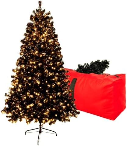 5ft Black Prelit Artificial Christmas Tree,Arbol de Navidad Fake Xmas Tree