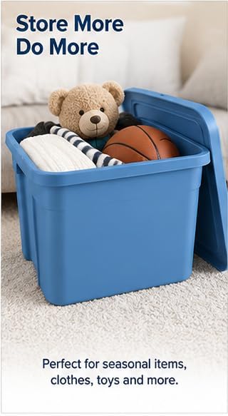 18-Gallon Plastic Storage Bins with Snap-on Lids – 8-Pack, Home Organization Essential