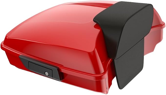 Advanblack Road Glide Tour Trunk Pack Rally Red Razor Tour Trunk Pack Backrest Pad for '97-'25 Harley Touring Road King Street Glide Electra Glide CVO Models
