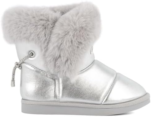 Juicy Couture Women's Slip On Winter Snow Boots Warm & Insulated Fur Lining Comfortable Fashion Booties