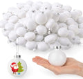 Zubebe 100 Pcs 3.15 Inch Blank White DIY Christmas Ball Ornaments for Craft