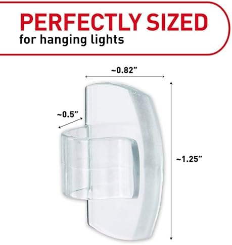 Command Outdoor Light Clips, Clear, 3 Pack, 60 Total with 72 Strips
