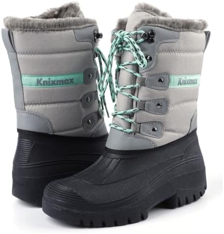 Knixmax Women's Waterproof Mid-Calf Winter Snow Boots US 6-11
