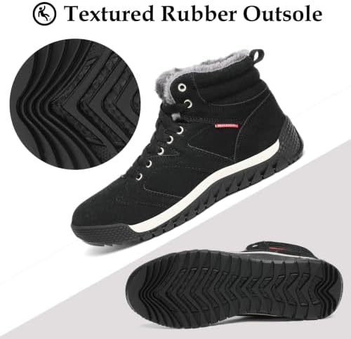 Mishansha Men's Winter Snow Boots Warm Lined Outdoor Hiking Boots