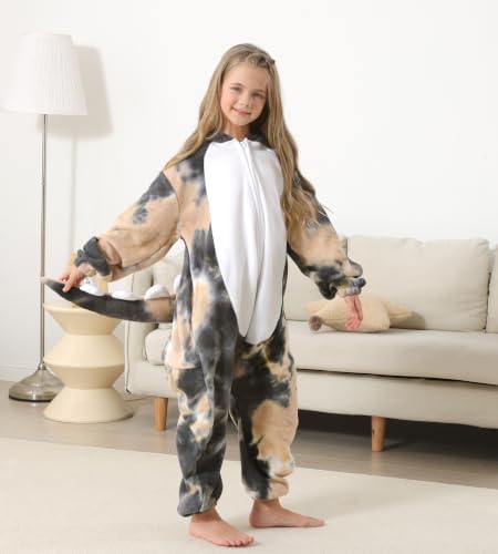 Animal Onesie Pajamas for Kids, Soft Flannel Halloween Cosplay Costume for Boys Girls