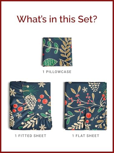 Christmas Sheet Set, Christmas Joy, Holiday Xmas Bedding Set - Twin Size