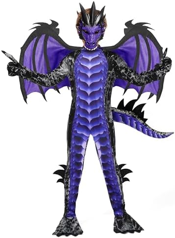 Spooktacular Creations Halloween Kid Dragon Costume, Boys Dragon Wings, Tail and Mask Set for Halloween Dress Up