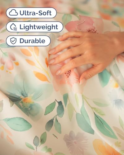 Twin 3 Piece Floral Sheet Set - Soft, Breathable & Cooling - Blush Blossom