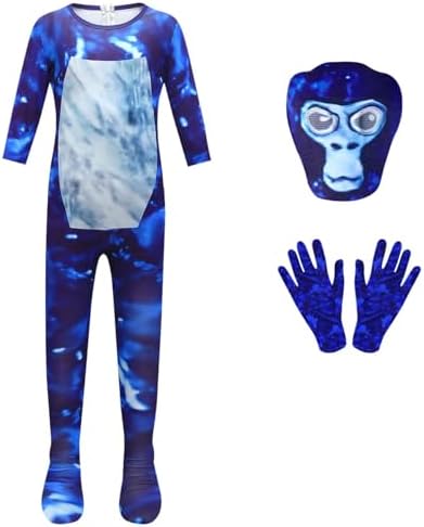 Kids Boy Costume Halloween Dress Up Cosplay Outfits Jumpsuit Party Playwear with Mask
