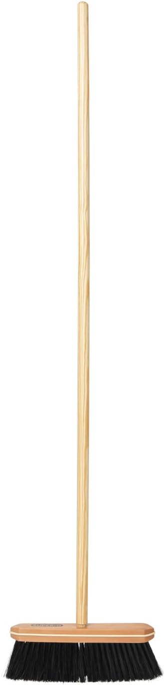 Superio Kitchen Broom Premium Black Tampico Bristles, Wood USA Handle, Heavy Duty Household Broom - Easy Swiping Dust and Wisp, Home, Kitchen Bedroom, Lobby, Floors and Corners