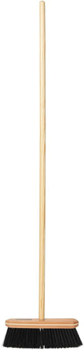 Superio Kitchen Broom Premium Black Tampico Bristles, Wood USA Handle, Heavy Duty Household Broom - Easy Swiping Dust and Wisp, Home, Kitchen Bedroom, Lobby, Floors and Corners