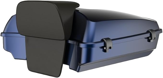 Advanblack Road Glide Tour Trunk Pack Blue Steel Razor Tour Trunk Pack Backrest Pad for '97-'25 Harley Touring Road King Street Glide Electra Glide CVO Models
