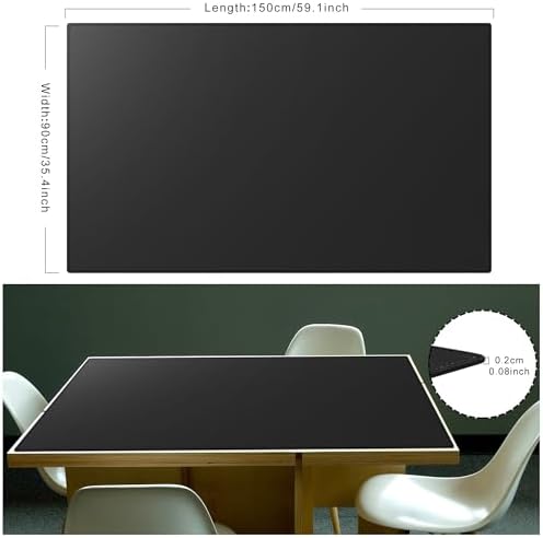 Cacoy 59x35.4 Inch Leather Desk Mat, XXL Large Computer Mouse Pad, PU Leather Desk Pad Blotter Protector, Office Table Cover, Multifunctional Desktop Matt for Desktop, Laptop Mouse Mat (Black)