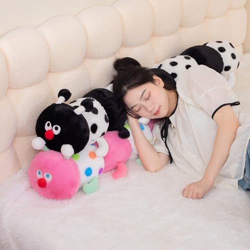 ELAINREN Long Pink Caterpillar Stuffed Soft Pillow/35.4''