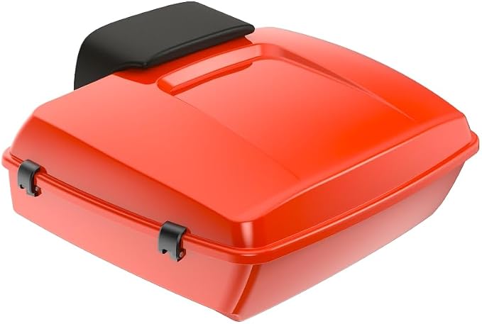 Advanblack 2026 Road Glide Tour Trunk Pack Blood Orange Chopped Tour Trunk Pack Backrest Pad for '97-'26 Harley Touring Road King Street Glide Electra Glide CVO models