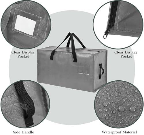 Shappy 6 Pcs Storage Bags, Grey, 30 x 16", 24 x 16", 20 x 16"