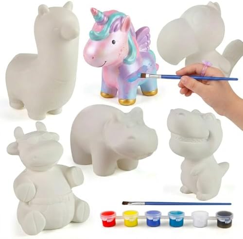 LovesTown Squeeze Painting Kit, 6 PCS Squeeze Toys DIY Animal Paint